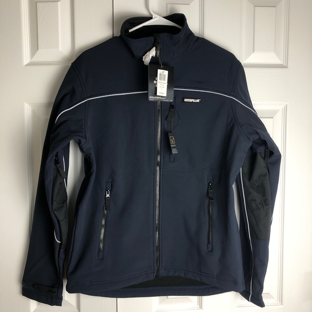 NWT CAT Soft shell Jacket Men Size S, Black & Navy